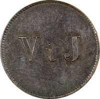 Guatemala Copper ND (c1890) Finca Las Mercedes V I J Token 25 mm Rulau Gma337(4)