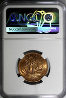 GREAT BRITAIN Elizabeth II Bronze 1965 1/2 Penny NGC MS63 RB KM# 896 (008)