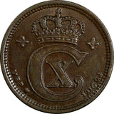 Denmark Christian X Bronze 1916 VBP GJ 2 Øre KM# 813.1 (18 396)