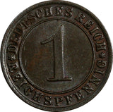 Germany - Weimar Republic 1931 E 1 Reichspfennig Muldenhütten, KM# 37 (18 718)