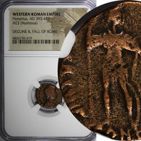 WESTERN ROMAN Honorius AD 393-423 AE3 Nummus /Rev. Crowned by Victory  NGC (019)