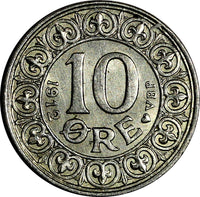 Denmark Frederik VIII Silver 1912 10 Ore LAST DATE Ch.UNC KM# 807 (15 019)