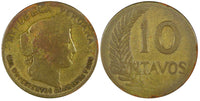 Peru Brass 1942 S 10 Centavos San Francisco mint KM# 214a.2 (21 556)