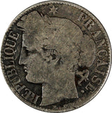 France Silver 1872 K 1 Franc	Bordeaux Mint SCARCE KM# 822.2 (19 607)