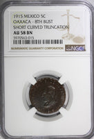 Mexico-Revolutionary OAXACA 1915 5 Centavos 8th Bust NGC AU58 BN KM# 721 (015)