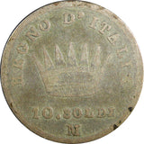 Italian States KINGDOM OF NAPOLEON Silver 1814 M 10 Soldi Milan C# 6.1 (23 493)