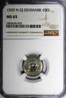 Denmark Christian X 1929 N GJ 10 Ore NGC MS65 TOP GRADED BY NGC KM# 822.2 (53)