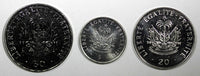 Haiti  SET OF 3 COINS Charlemagne Peralte 1997 ,2000 ,2013 50 ,20,5 Centimes UNC