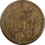 Sweden Carl XI Copper 1661 2 Ore Kopparmynt 41.78 mm 1st Year Type KM#234.1(282)
