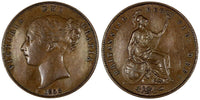 GREAT BRITAIN Victoria Copper 1858 1 Penny BETTER DATE KM# 739 (20 742)