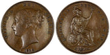 GREAT BRITAIN Victoria Copper 1858 1 Penny BETTER DATE KM# 739 (20 742)