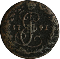 Russia Catherine II Copper 1791 KM Denga Suzun Mint C# 56.4 (18 693)