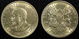 KENYA Mzee Jomo Kenyatta Copper-Nickel 1971 50 Cents UNC KM# 13  (24 129)