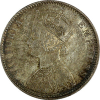 India-British Victoria Silver 1889 C Rupee Calcutta Toned aUNC KM# 492 (17 565)
