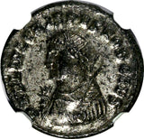 Roman Empire Silvered CRISPUS as CAESAR AD 316-326 NUMMUS CAMP GATE NGC AU (036)