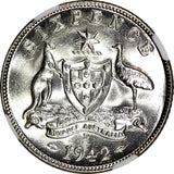 Australia George VI Silver 1942-D 6 Pence Sixpence NGC MS62 KM# 38 (094)