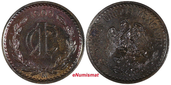 Mexico ESTADOS UNIDOS MEXICANOS Bronze 1905 Mo 1 Centavo  aUNC KM# 415 (20 413)