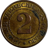 German States BREMEN Brass ND 2 Verrechnungs Pfennig Mintage-501,000 KM# Tn1(72)