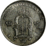 SWEDEN Oscar II Silver 1887 EB 10 Ore  XF Condition KM# 755