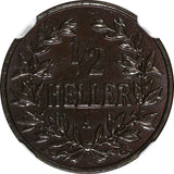 German East Africa Wihelm II Bronze 1905 A 1/2 Heller NGC UNC DETAILS KM# 6 (5)
