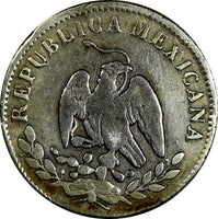 Mexico SECOND REPUBLIC Silver 1867 Mo 10 Centavos 3 YEARS TYPE KM# 402 (19 191)