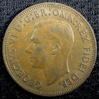 Great Britain George VI Bronze 1950 1/2 Penny KM# 868 (22 979)