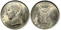 Belgium Baudouin I Copper-nickel 1975 5 Francs Dutch text 24mm UNC KM# 135.1 (6)