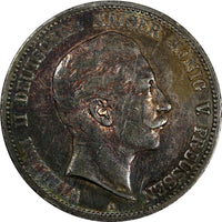 German States PRUSSIA Wilhelm II Silver 1898 A 5 Mark Toned KM# 523 (47)