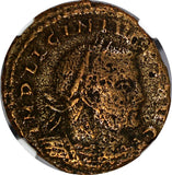 ROMAN Licinius I AS CAESAR AD 308-324 BI REDUCED NUMMUS /SOL GLOBE NGC (008)