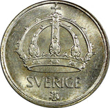 Sweden Gustaf V Silver 1943 G 25 Öre 1stYear Type GEM BU COIN KM# 816 (22 030)
