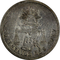 Mexico Silver 1880 Zs S 50 Centavos Zacatecas Mint XF/AU Cond.KM# 407.8 (19 185)