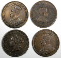 CANADA LOT OF 4 BRONZE COINS 1876-1919 1 Cent KM# 7,KM# 8,KM# 21 (20 713)