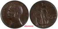 Italy Vittorio Emanuele III Bronze 1918 R 5 Centesimi Last Year ch.XF KM# 42 (2)