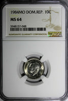 Dominican Republic Duarte 1984 MO 10 Centavos NGC MS64 Human Rights KM# 60 (48)