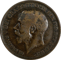 Great Britain George V 1918 H 1 Penny Ralph Heaton & Sons, Birmingham KM# 810(4)