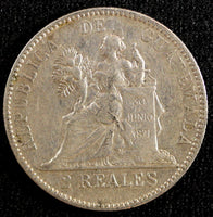 Guatemala Silver 1895  2 Reales 24 mm KM# 167 (23 191)