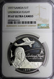 Samoa Silver PROOF 1977 Tala Lindbergh Flight NGC PF67 ULTRA CAMEO KM# 26a (14)