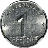 German-Democratic Republic (DDR) 1952 A 1 Pfennig NGC MS61 KM# 5 (078)