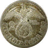 Germany - Third Reich Silver 1939 A 2 Reichs Mark Hindenburg KM# 93 (22 331)