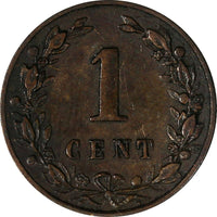 Netherlands William III Bronze 1882 1 Cent KM# 107.1 (17 936)
