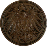 Germany - Empire Wilhelm II Copper 1895 F  1 Pfennig Stuttgart Mint KM# 10 (189)
