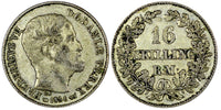 Denmark Frederik VII 1856 FK VS 16 Skilling Rigsmont Reeded Edge KM# 765 (21 094