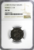 Italian States VENICE (1789-1797) Soldo NGC AU50 TOP GRADED KM# 732 (045)