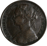 Great Britain Victoria Bronze 1877 1 Penny aXF Toned KM# 755 (19 842)
