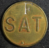 COSTA RICA Bronze Token SAT  c/s "F" 25.3mm 4,48 g. SCARCE (23 245)