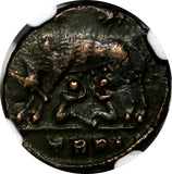 Roman Empire Constantinian BI Nummus cAD 330-340 Roma/She-Wolf & Twins NGC Ch VF