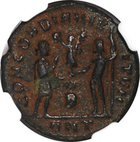 ROMAN.Diocletian AD 284-305 AE Post-Ref.Radiate Rev.Victory on Globe NGC (023)