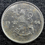 FINLAND Iron 1944 25 Penniä WWII Issue Ch.UNC KM# 25b (23 024)