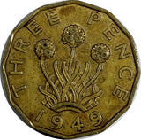Great Britain George VI 1949 3 Pence Mintage-464,000 KEY DATE KM# 873 (18 711)