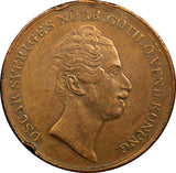 SWEDEN Oscar I Copper 1853 2/3 Skilling Mintage-52,000 Better Date KM# 663 (49)